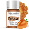 Bronze Luster Dust Edible Glitter for Cakes Cocktails - 10g Colaele Edible Shimmering Dust for Chocolates, Metallic Food Colorin