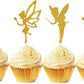 Jevenis 32Pcs Gold Glitter Fairy Cupcake Toppers Angel Cake Topper Ballet Cupcake Topper For Birthday Bridal Shower Baby Shower 