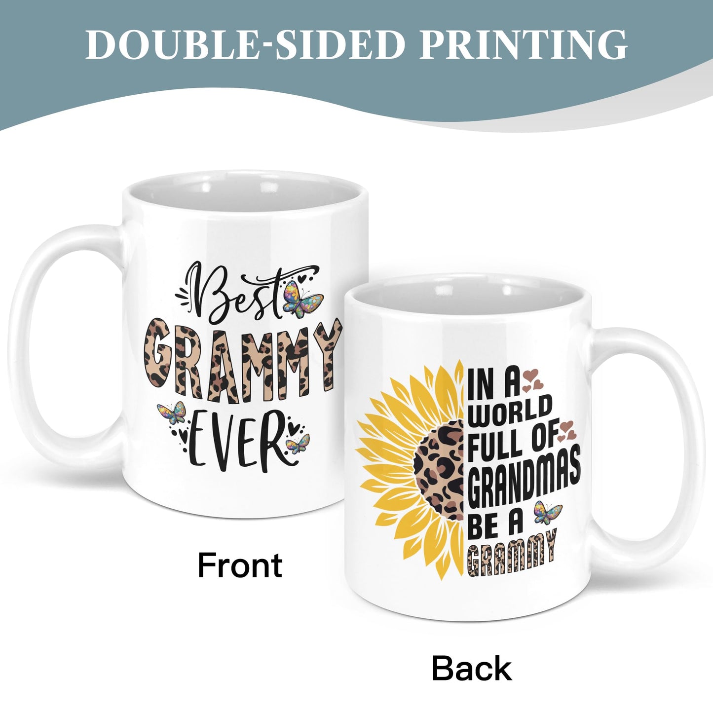 Bgsnbsha Ceramic Mug for Grandma, 11oz, White - Perfect Mothers Day and Birthday Gift for Grammies