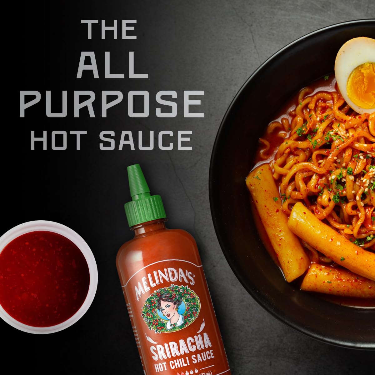 Melindas Sriracha Hot Sauce - Classic  Gourmet Sriracha Sauce Made with Fermented Red Jalapeos & Garlic - Keto  Vegan  Non-GMO and Gluten Free Hot Sauce - 16oz  1 Pack