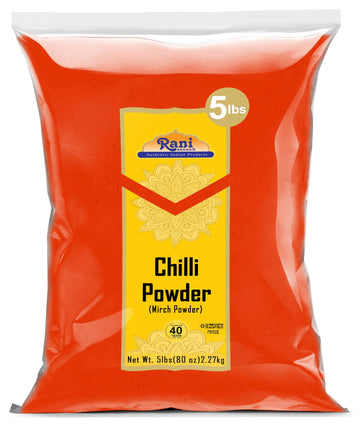 Rani Chilli Powder (Mirchi) Ground Indian Spice 80oz (5lbs) 2.27kg Bulk ~ All Natural | Salt-Free | Vegan | No Colors | Gluten F