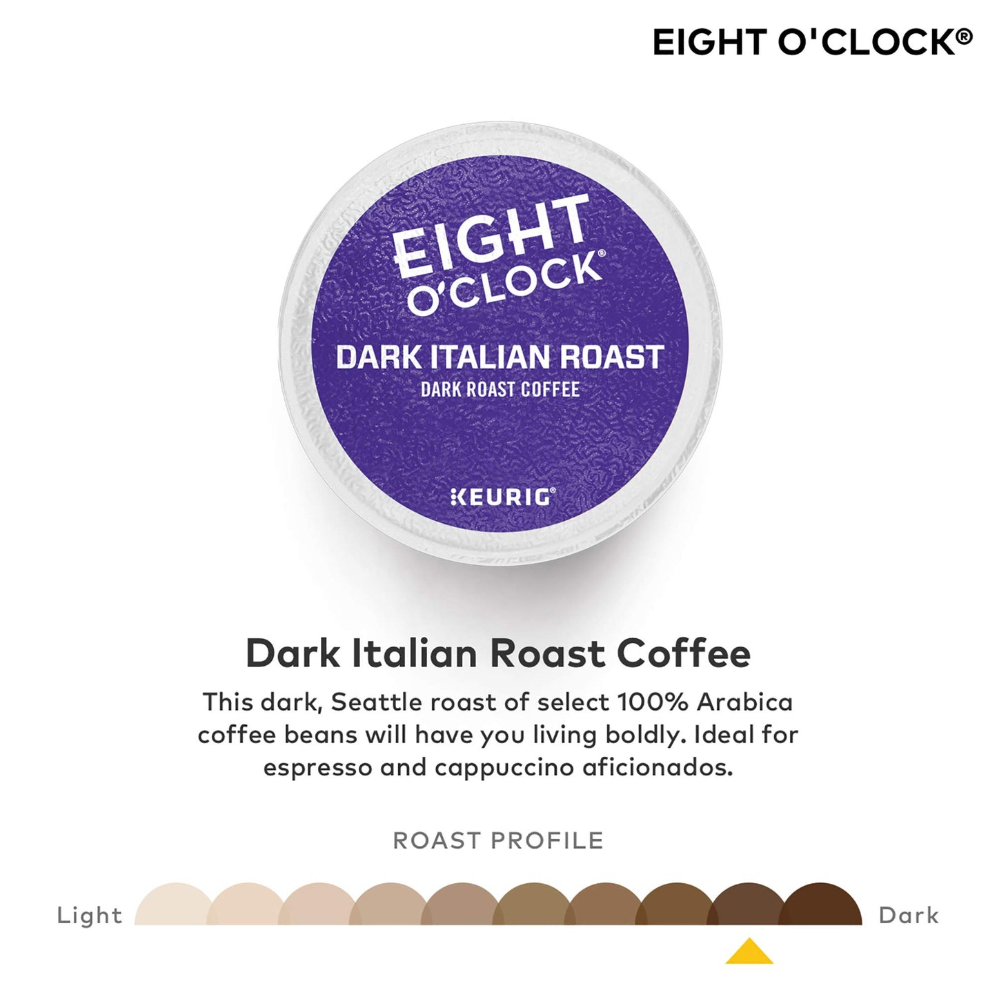 Eight OClock Coffee Dark Italian Roast K-Cup Pods, Dark Roast, 48 Count