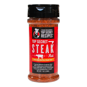 Todd Wilburs Top Secret Recipes Steak Rub - Gluten Free Meat Seasoning - 6 oz Shaker Bottle