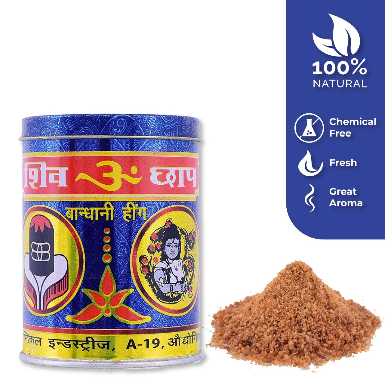 Shivom Brand Hathras Compound (Bandhani) Hing Powder - 100 Gm | Agmark Certified By Govt. | For Daily Use - No Garlic, No Onion