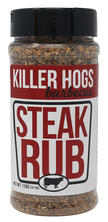 Killer Hogs Steak Rub - Championship BBQ Seasoning for Beef, Steak, Burgers - 11 Ounces