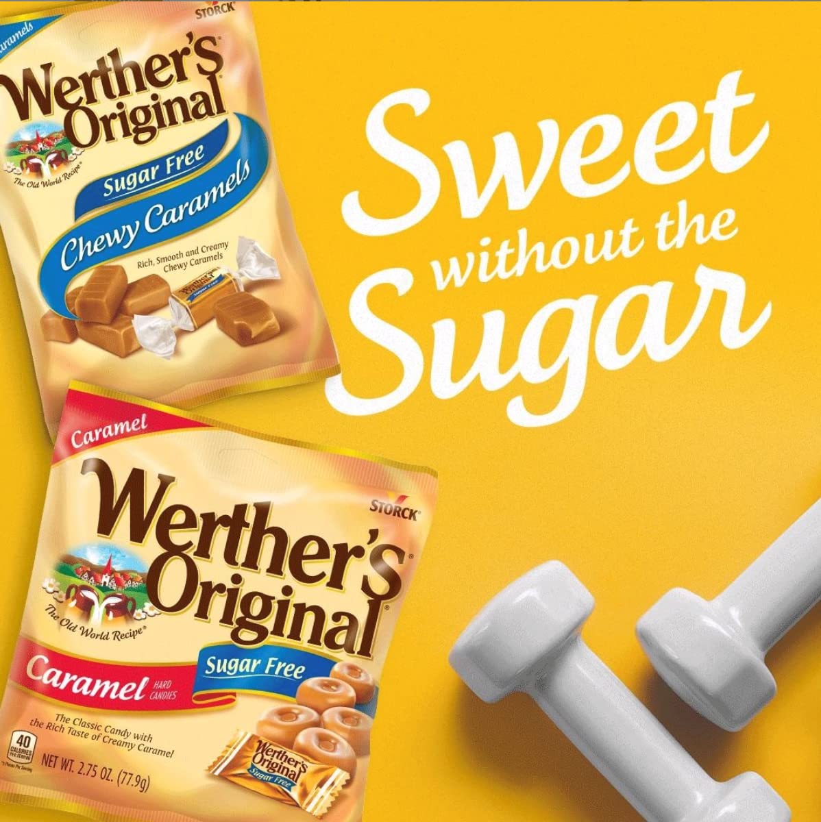 Werther'S Original Sugar Free Chewy Caramels, 7.7 Oz., Individually Wrapped