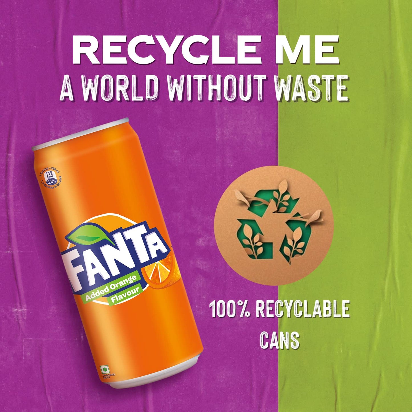 Fanta Orange Flavored Cold Drink | Soft Drink With Added Orange Flavour | Delicious Orangey Flavor| Recyclable Can, 300 Ml