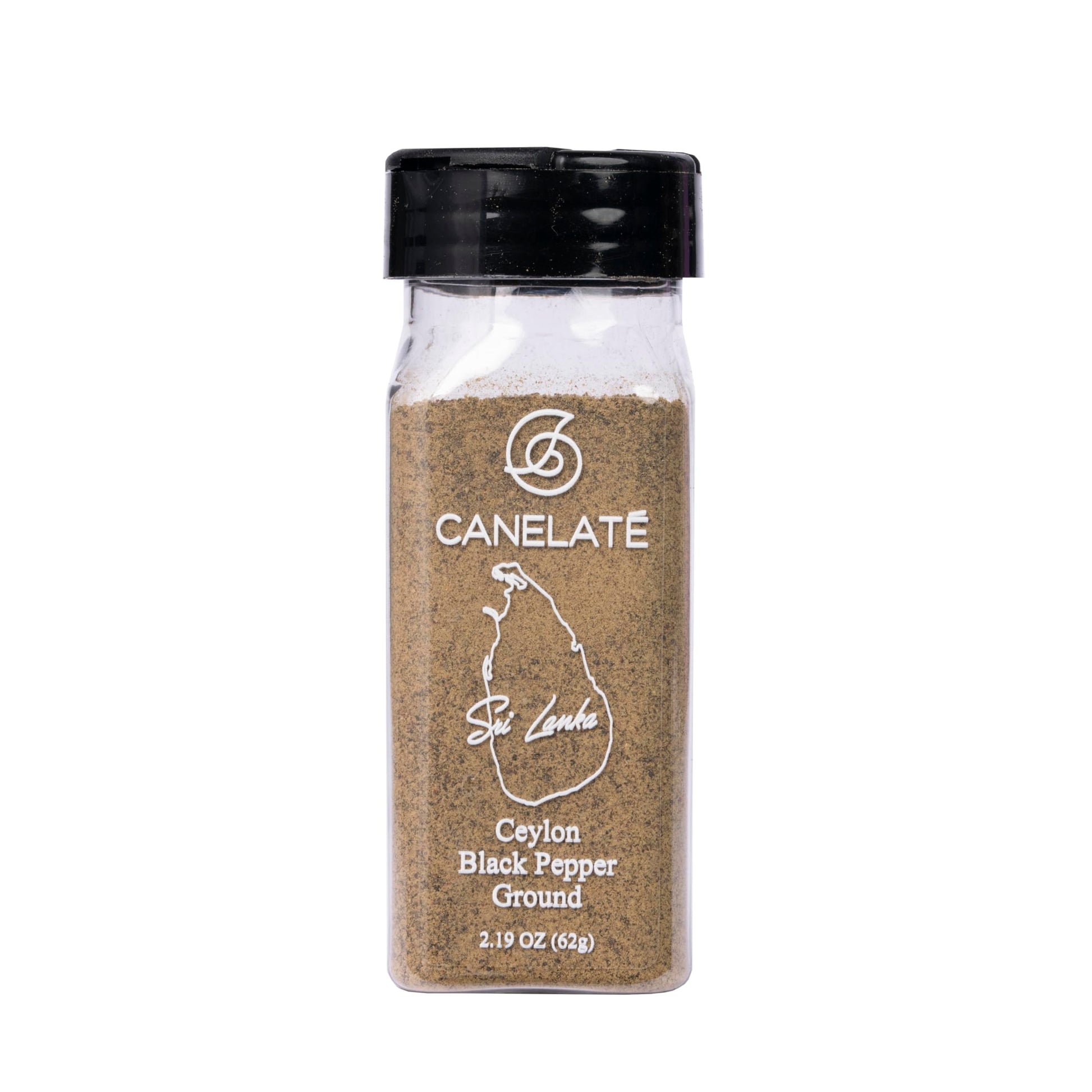 CANELAT   Organic Black Pepper Ground 62g (2.19oz) - Packed at the source, 100% pure, Highest Piperine black pepper from small h
