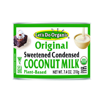 Lets Do Organic Sweetened Condensed Coconut Milk - Vegan Condensed Milk Canned, Coconut Condensed Milk Canned Sweetened - 7.4 oz