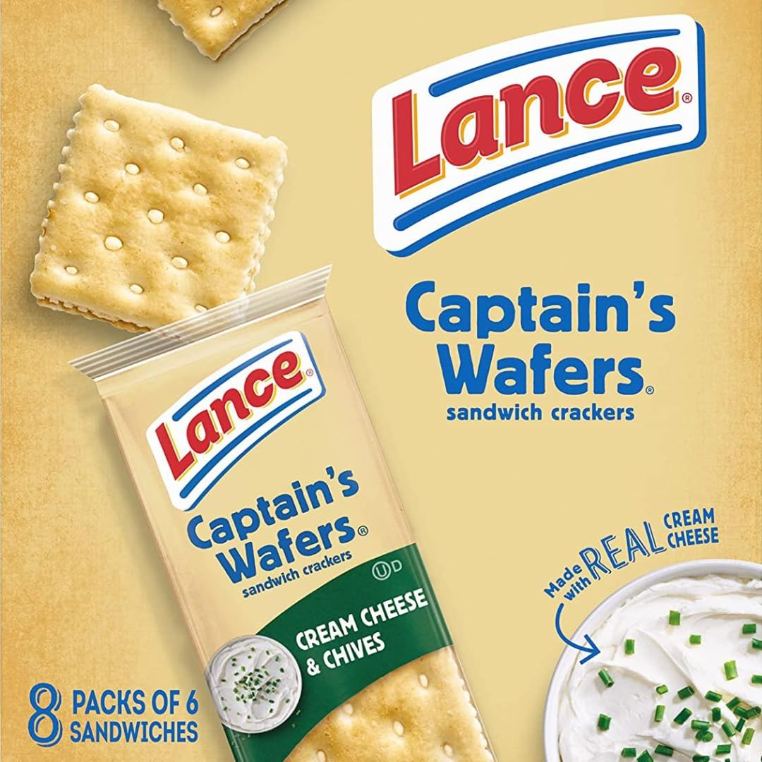 Sandwich Crackers Variety Pack, 40 Individual Snack Bags - Quality Lance Snacks, Featuring Toasty, Toastchee & Captains Wafers