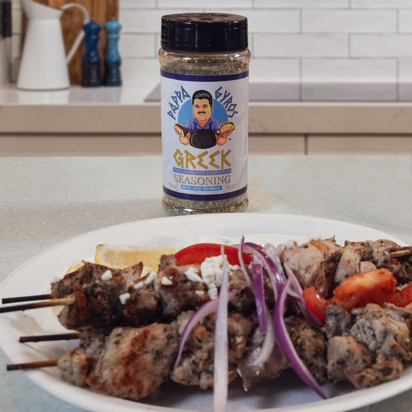 Pappa Gyros All Purpose Greek Seasoning Blend (No Msg) | Large Shaker 7.5 Oz | Authentic Mediterranean Seasoning & Spices | All