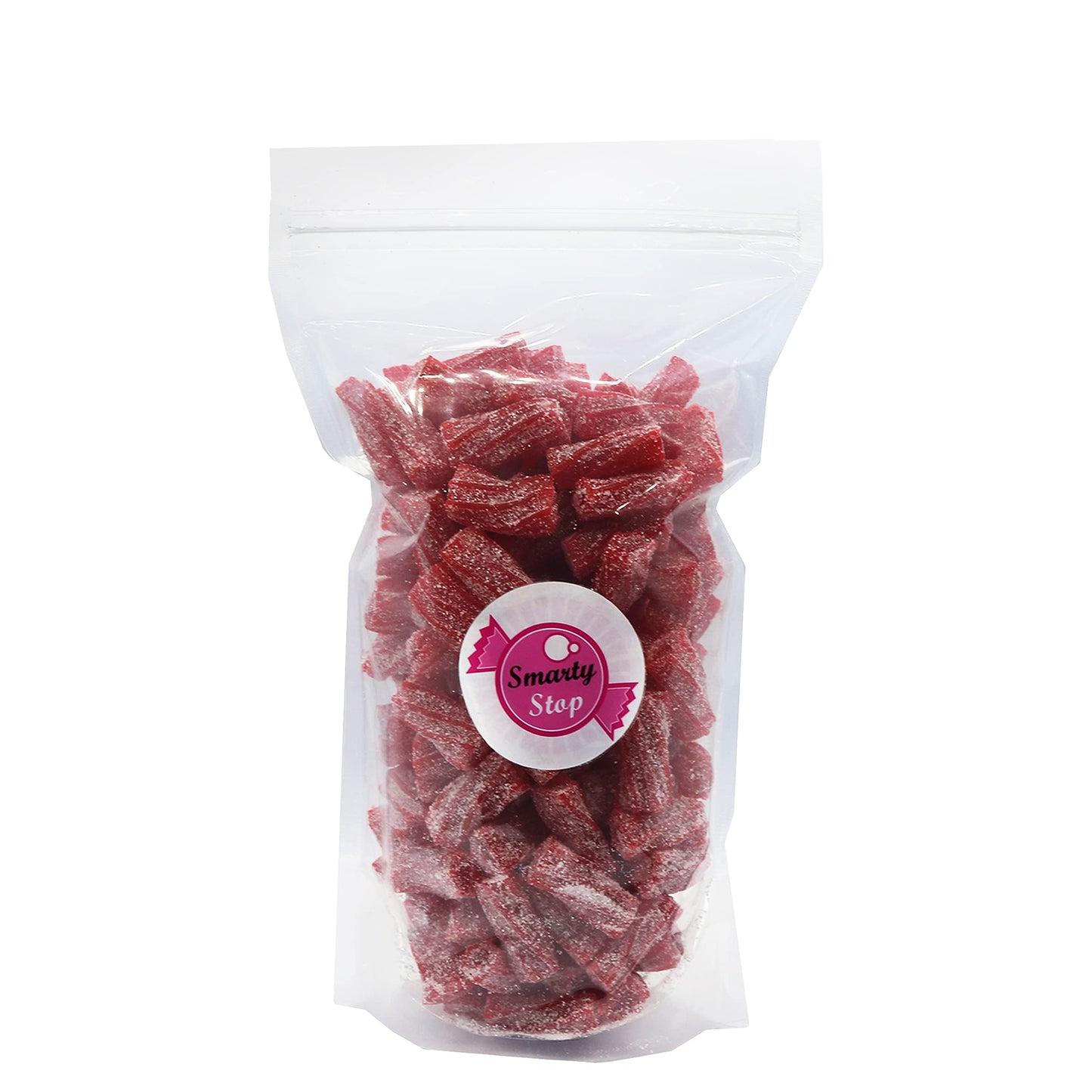 Smarty Stop Sour Licorice Twist Bite Gummy Candy/Twisteroos Pectin Filled Licorice Sour Gummies (Strawberry, 1 Pound (Pack Of 1))