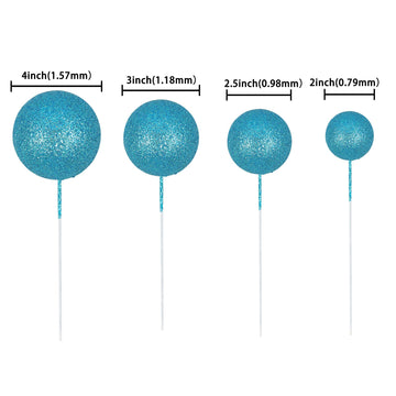 30Pcs Glitter Balls Cake Topper Diy Cake Insert Toppers Ball Cake Picks Cupcake Topper For Birthday Party Baby Shower Wedding Ca