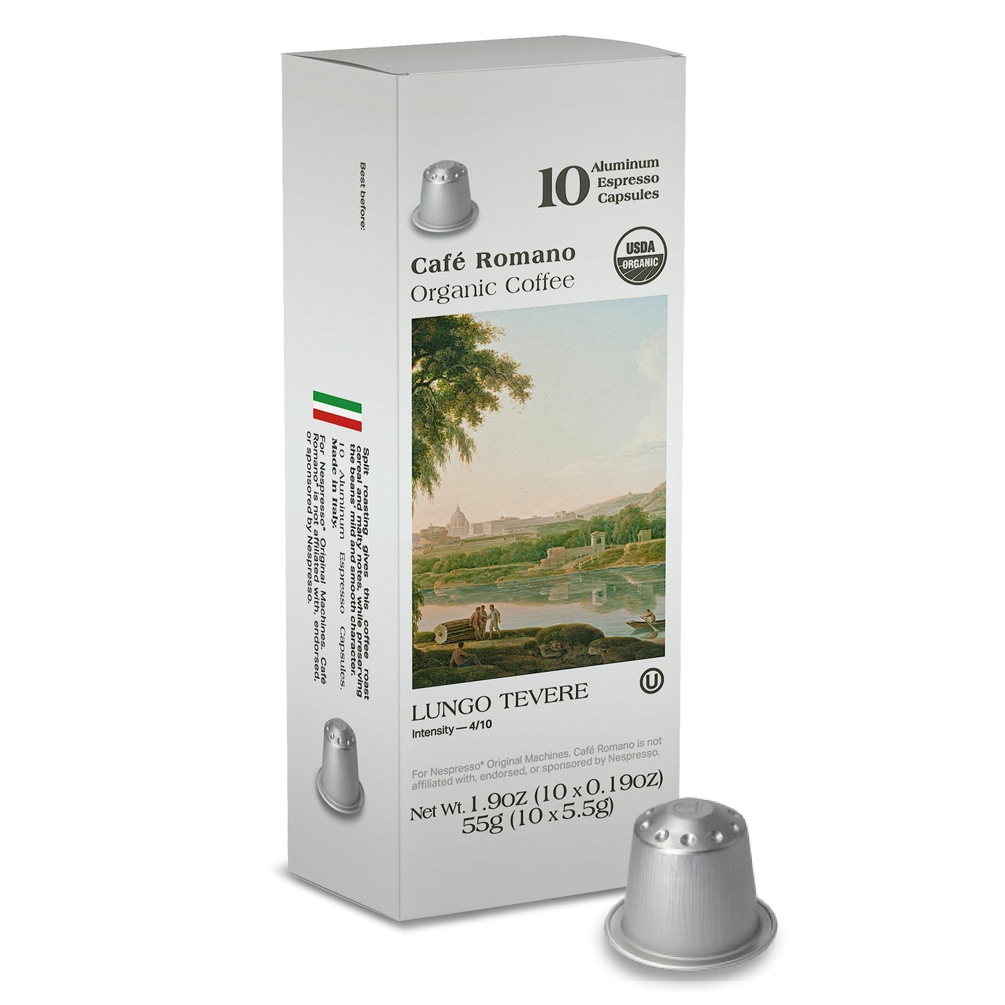 Organic Usda Caf   Romano Coffee Aluminum Espresso Pods For Nespresso Origninal Machine 100 Pack Italian Espresso Coffee 100% Ar