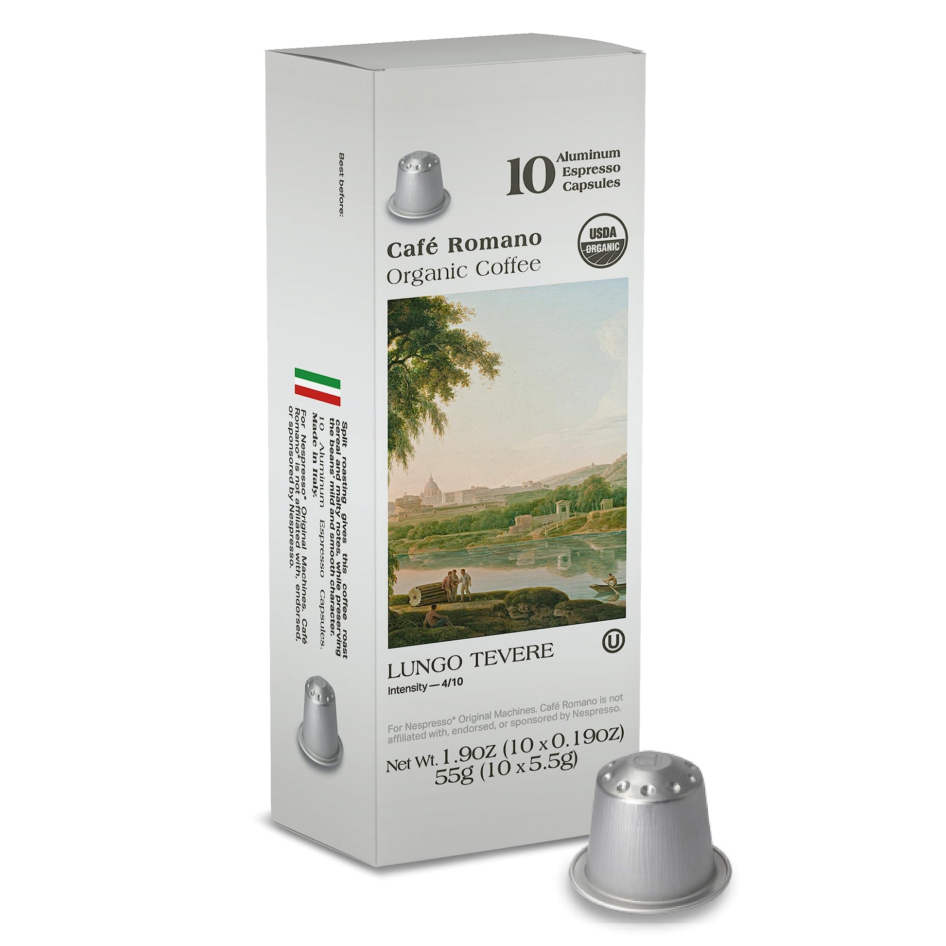 Organic Usda Caf   Romano Coffee Aluminum Espresso Pods For Nespresso Origninal Machine 100 Pack Italian Espresso Coffee 100% Ar