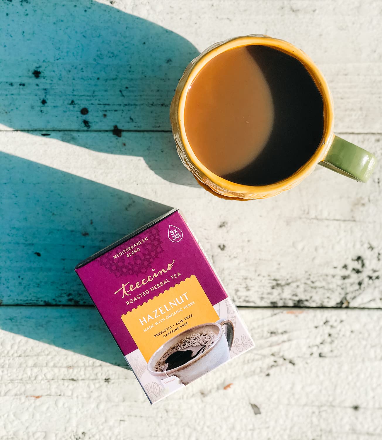 Teeccino Hazelnut Herbal Tea - Caffeine-Free & Prebiotic - 25 Tea Bags - Rich & Roasted Flavor
