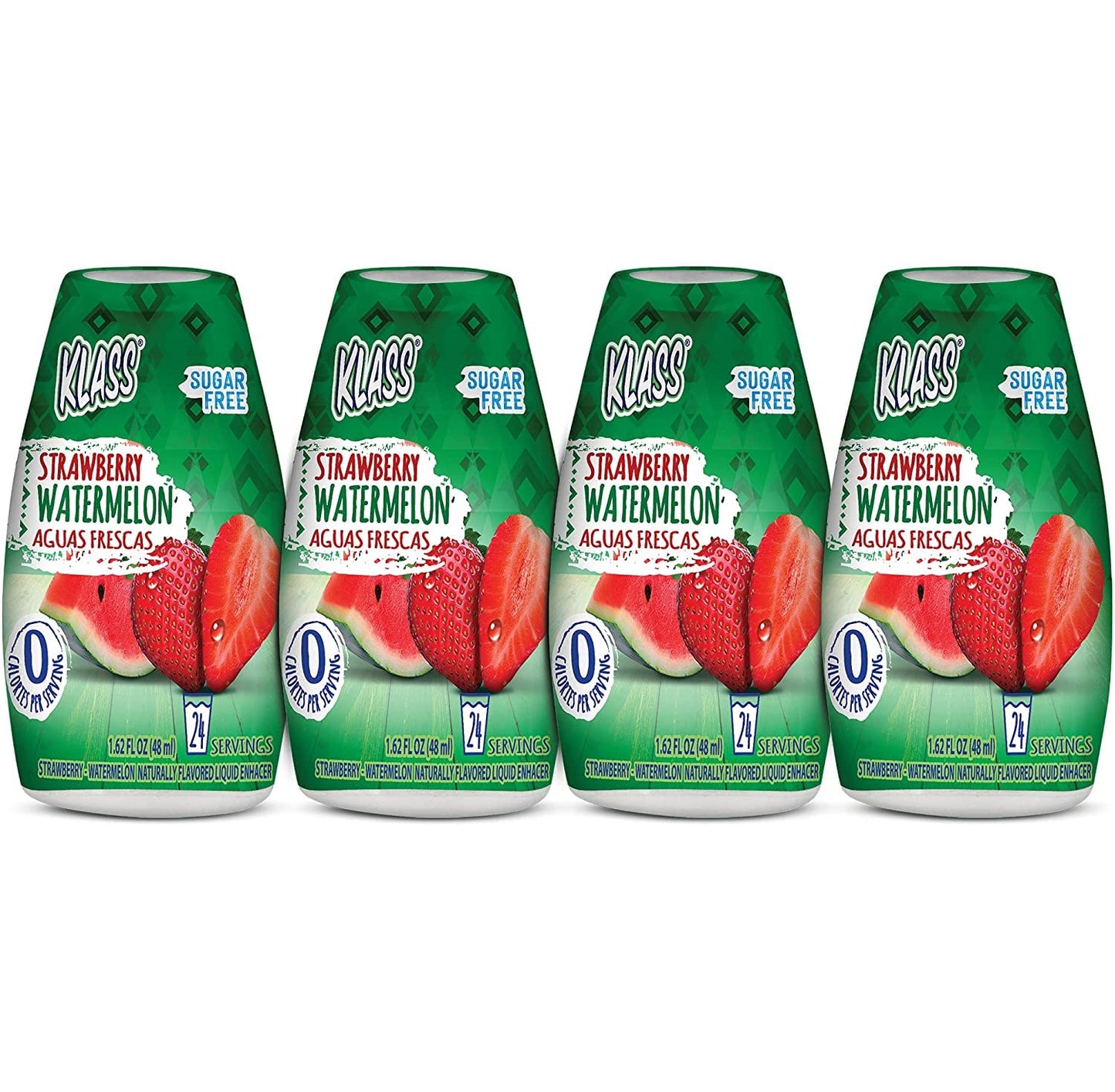 Klass Aguas Frescas Liquid Water Enhancer Sugar-Free Naturally Flavored Strawberry-Watermelon, Keto Friendly |1.62 Oz Pack Of 4 (Makes 24 Servings Each) 0 Calories Per Serving