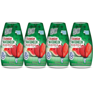 Klass Aguas Frescas Liquid Water Enhancer Sugar-Free Naturally Flavored Strawberry-Watermelon, Keto Friendly |1.62 Oz Pack Of 4 (Makes 24 Servings Each) 0 Calories Per Serving