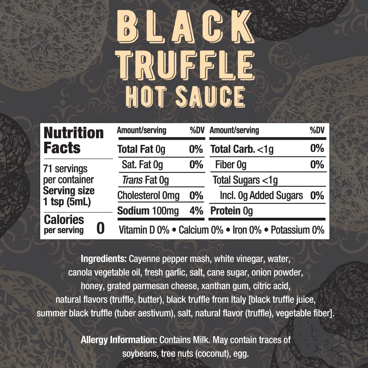 Melindas Black Truffle Hot Sauce - Gourmet Truffle Hot Sauce Made With Fresh Ingredients, Italian Black Truffles, Cayenne Pepper