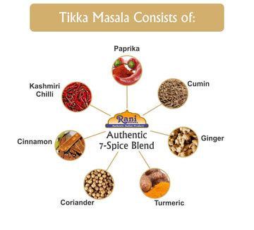 Rani Tikka Masala Indian 7-Spice Blend 3.5Oz (100G) ~ All Natural | Salt-Free | Vegan | No Colors | Gluten Friendly | Non-Gmo |