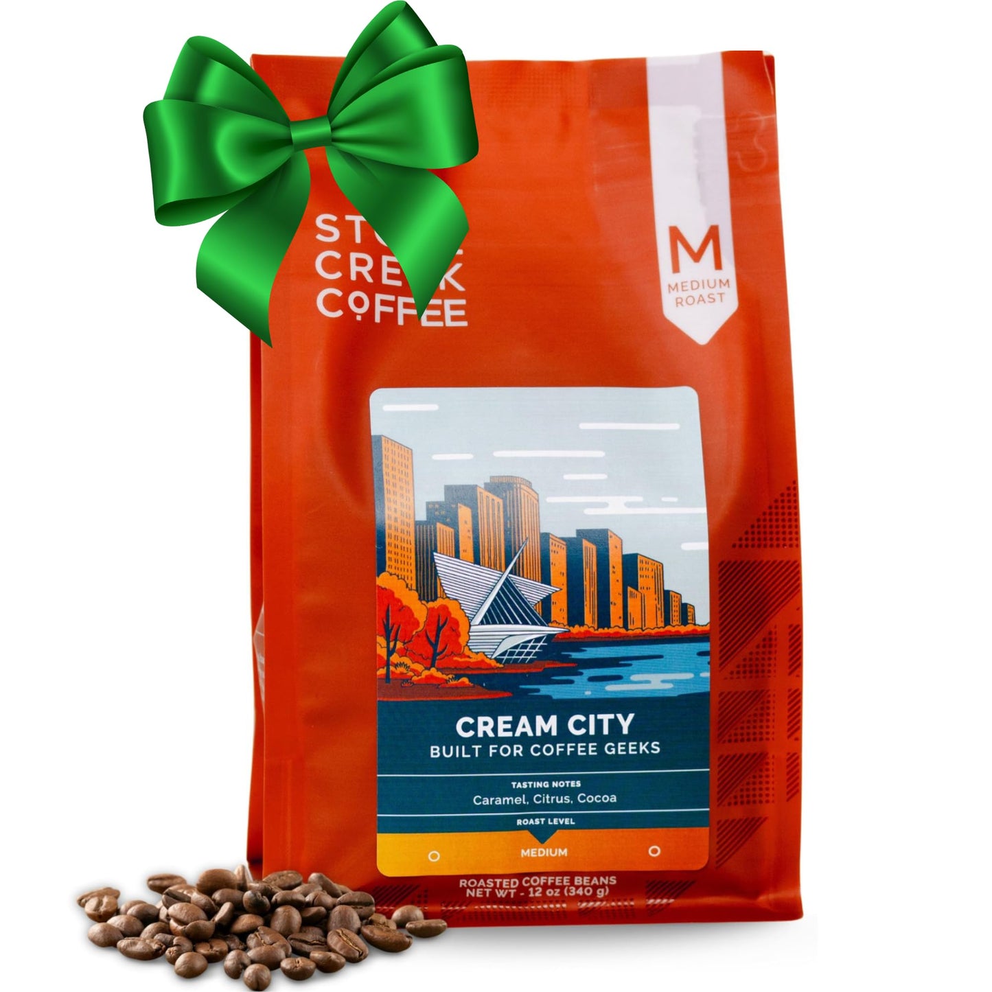 Stone Creek Coffee Medium Roast Whole Bean Coffee - 12 Ounce (Pack Of 1) - Specialty Smooth And Sweet Fresh Roasted Coffee Beans With Fruity/Chocolate Tasting Notes  Cream City