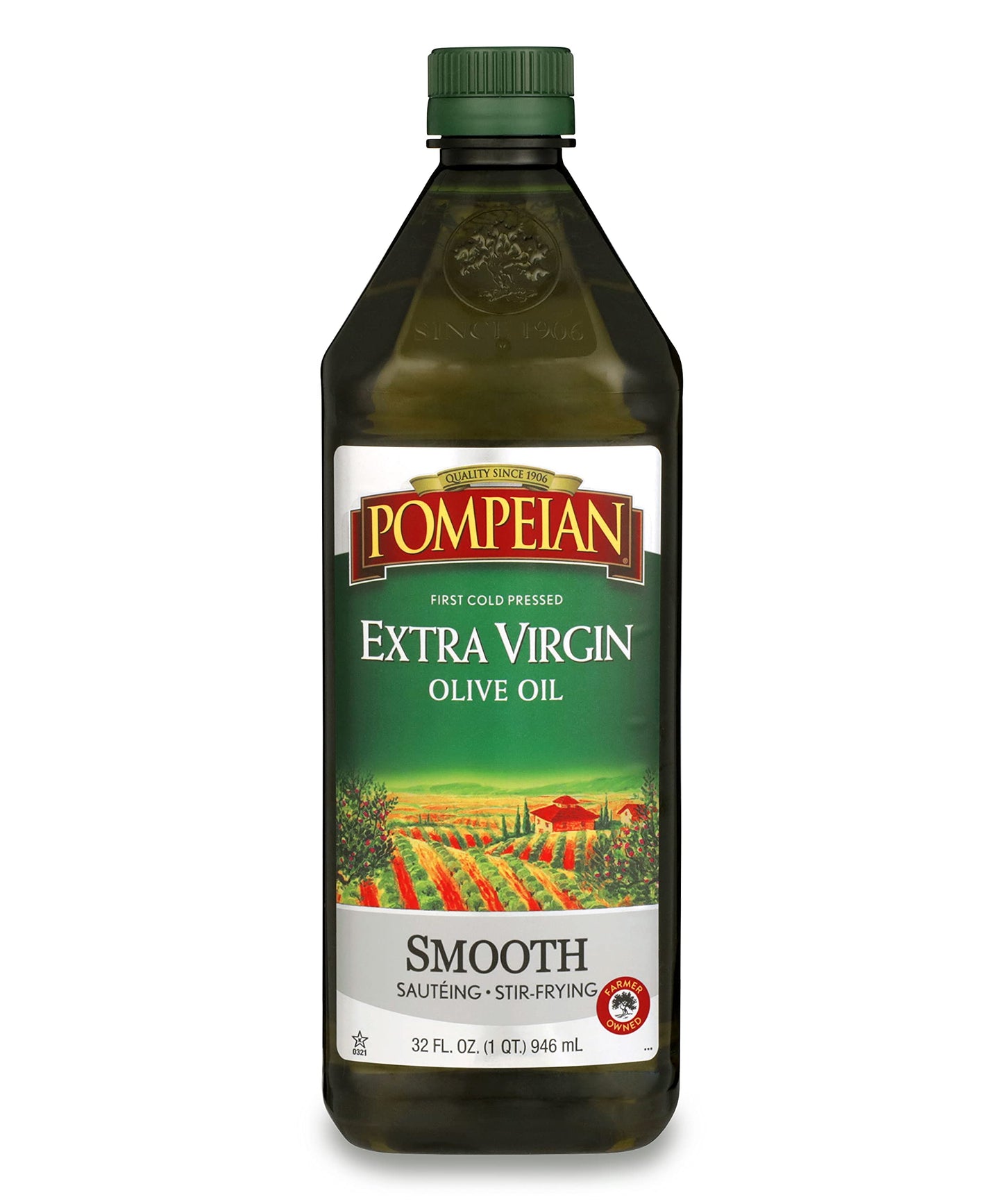 Pompeian Smooth Extra Virgin Olive Oil, First Cold Pressed, Mild and Delicate Flavor, Perfect for Sauteing & Stir-Frying, Natura