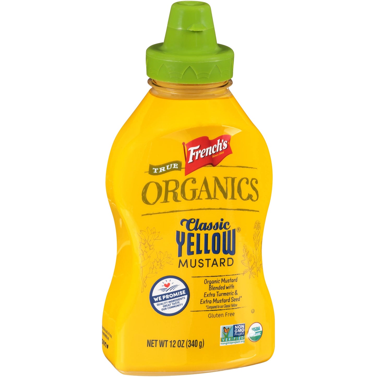 French'S True Organics Classic Yellow Mustard, 12 Oz (Pack Of 12)