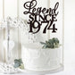 Rssta i Cake Topper, Legend Since 1975, Glitter Design, 5.3x9.2 inches, Black, Model XM310-black 1973