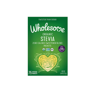 Wholesome Sweeteners Organic Stevia Sweetener, 75-Count, 2.65 oz (Pack of 3)