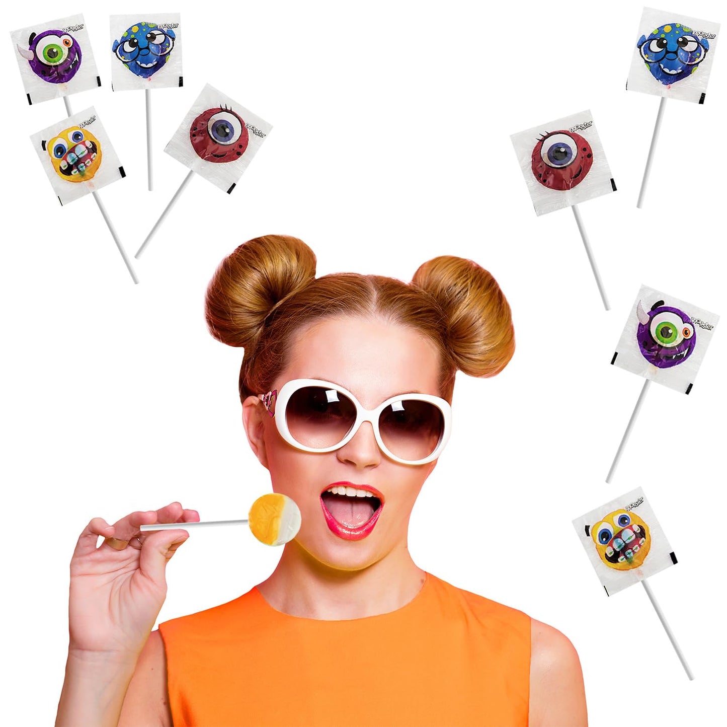 Fruidles Halloween Monster Lollipop, Variety Suckers Candy, Goody Bag Fillers, Individually Wrapped (1 Pound)