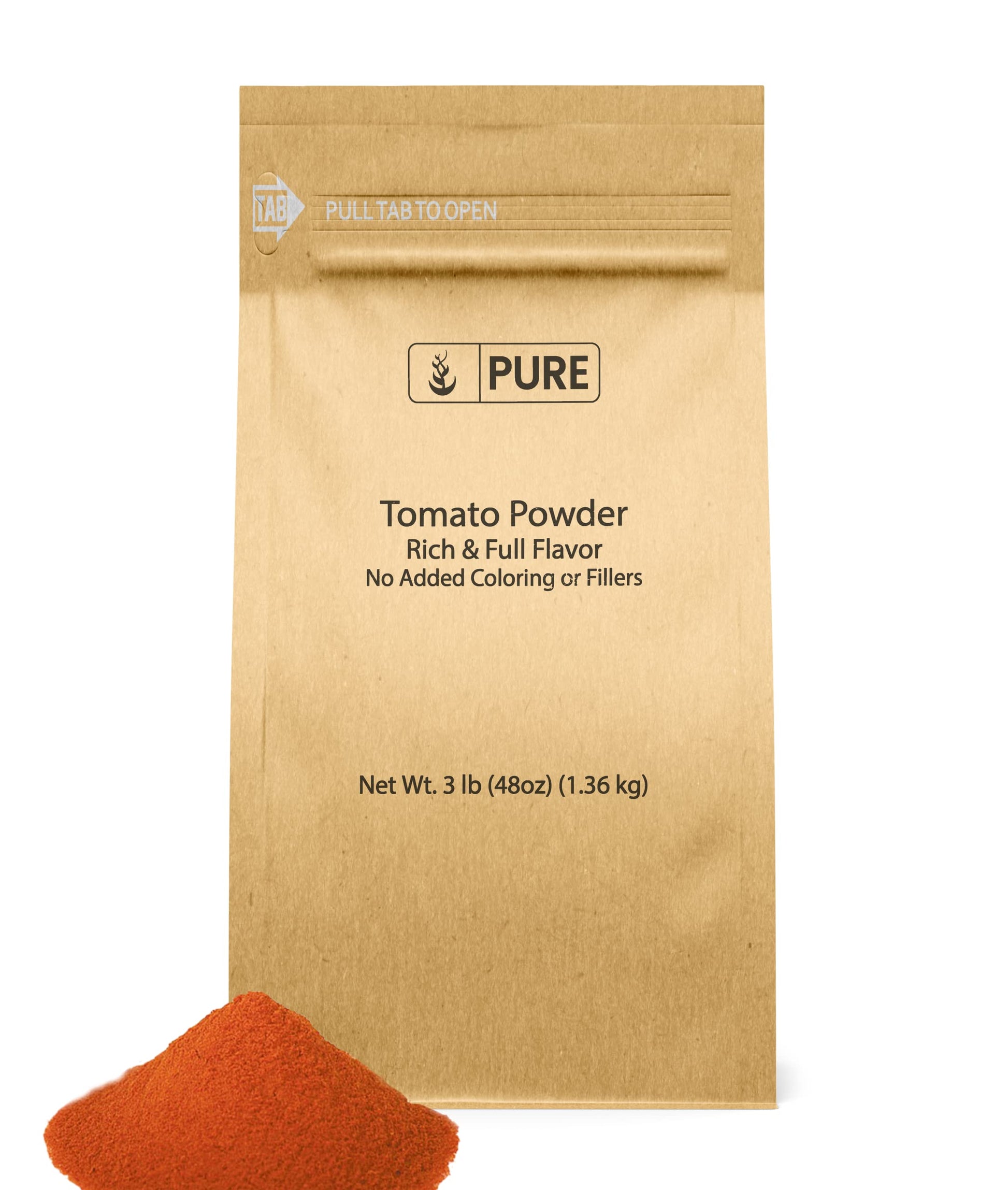 Pure Original Ingredients Tomato Powder (3 Lb) Rich & Full Of Flavor, Thickens Sauces & Soups