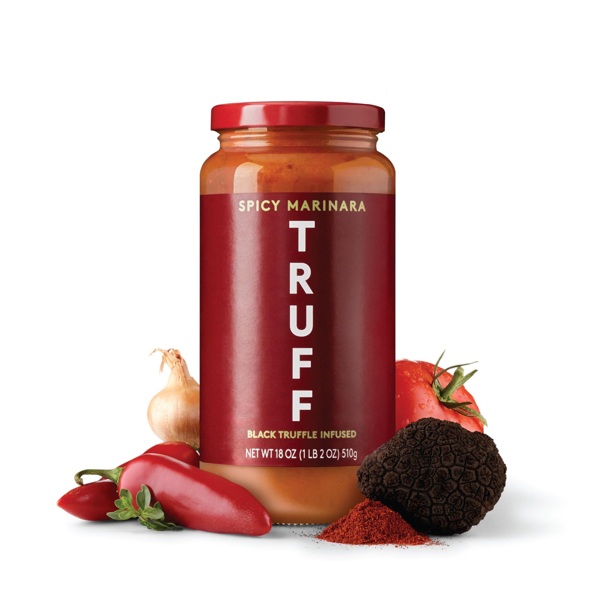 Truff Pasta Sauce, Black Truffle Spicy Marinara | Tomato Sauce For Pasta, Pizza, And More | Non-Gmo, Vegan, Pack Of 2 (Spicy Marinara, 2 Count)