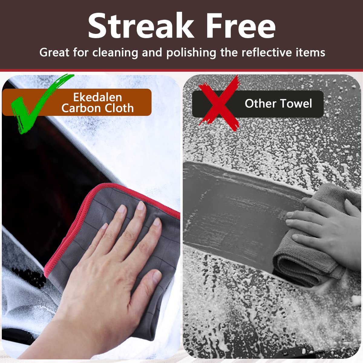 Lint Free Carbon Microfiber Cleaning Cloth Glass Window Polishing Streak Free Miracle Easy Clean Rag Reusable For Mirror Kitchen