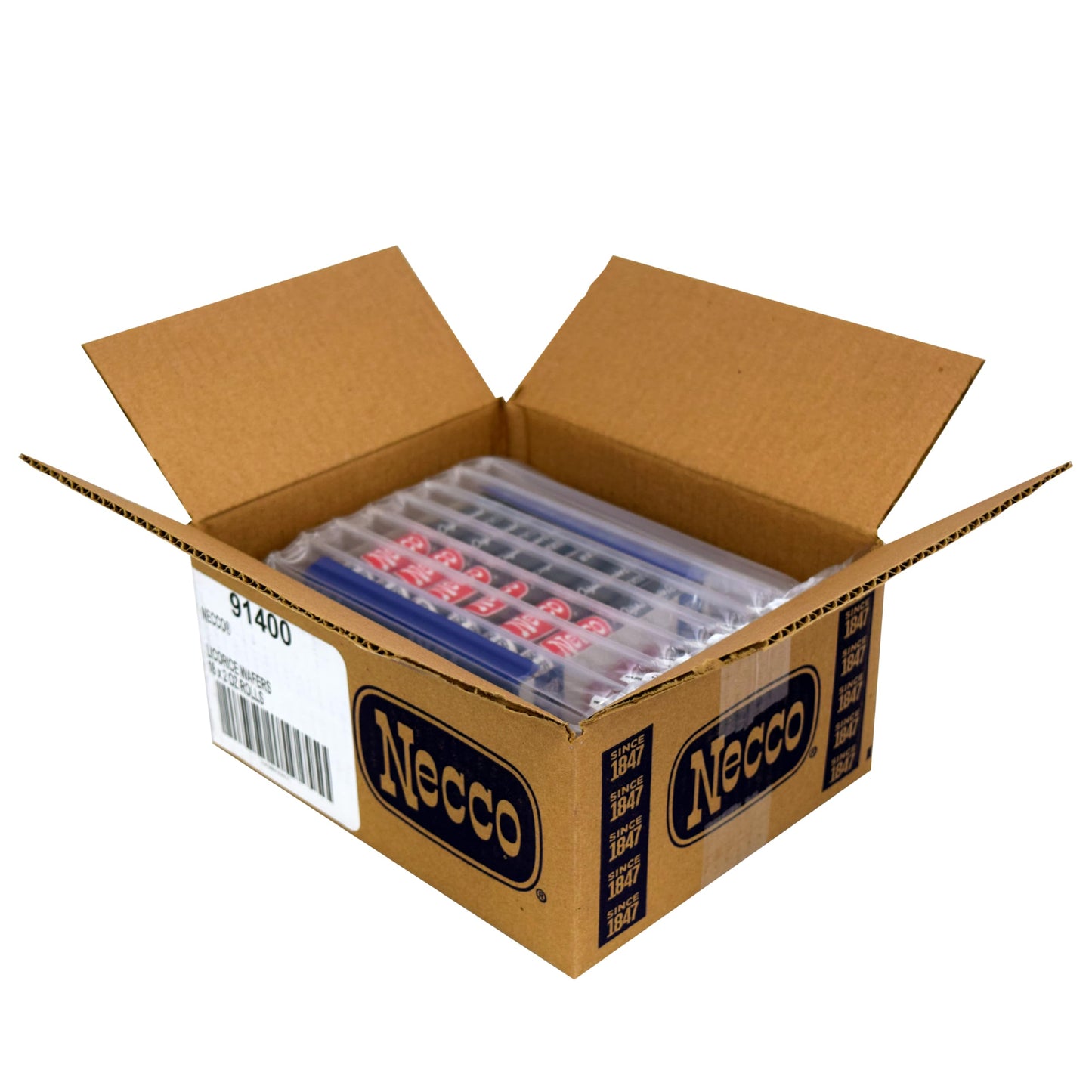 NECCO Wafers Licorice Wafers Display Pack - Classic Black Licorice Candy in Bulk Box, Single Variety Flavor, Gourmet Candy for H