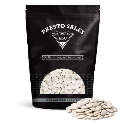 Pumpkin Seeds, Raw In shell Snow white, Oil Free, Healthy Snack, Crunchy, Delicious, Packed in a 4 lbs. (64 oz.) Resealable pouc