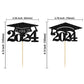 Gyufise 24Pcs Graduation Cap Cupcake Toppers Black Glitter Graduation 2024 Cake Decorations For 2024 Graduation Theme Party Cake