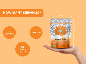 Ancient Roots Mango Fruit Powder - All-Natural Fruit Powder, Filled With Antioxidants, No Sugar Added, Indian Mango, Tropical Sm