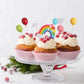 SULOLI Rainbow Cake Toppers Set, 12 Pcs Pastel Clay, 3.9 inches, Model S-PL-8554, Ideal for Kids Birthday Party Decorations
