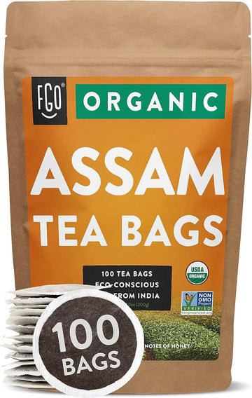Fgo Organic Assam Tea, Eco-Conscious Tea Bags, 100 Count, Packaging May Vary (Pack Of 1)