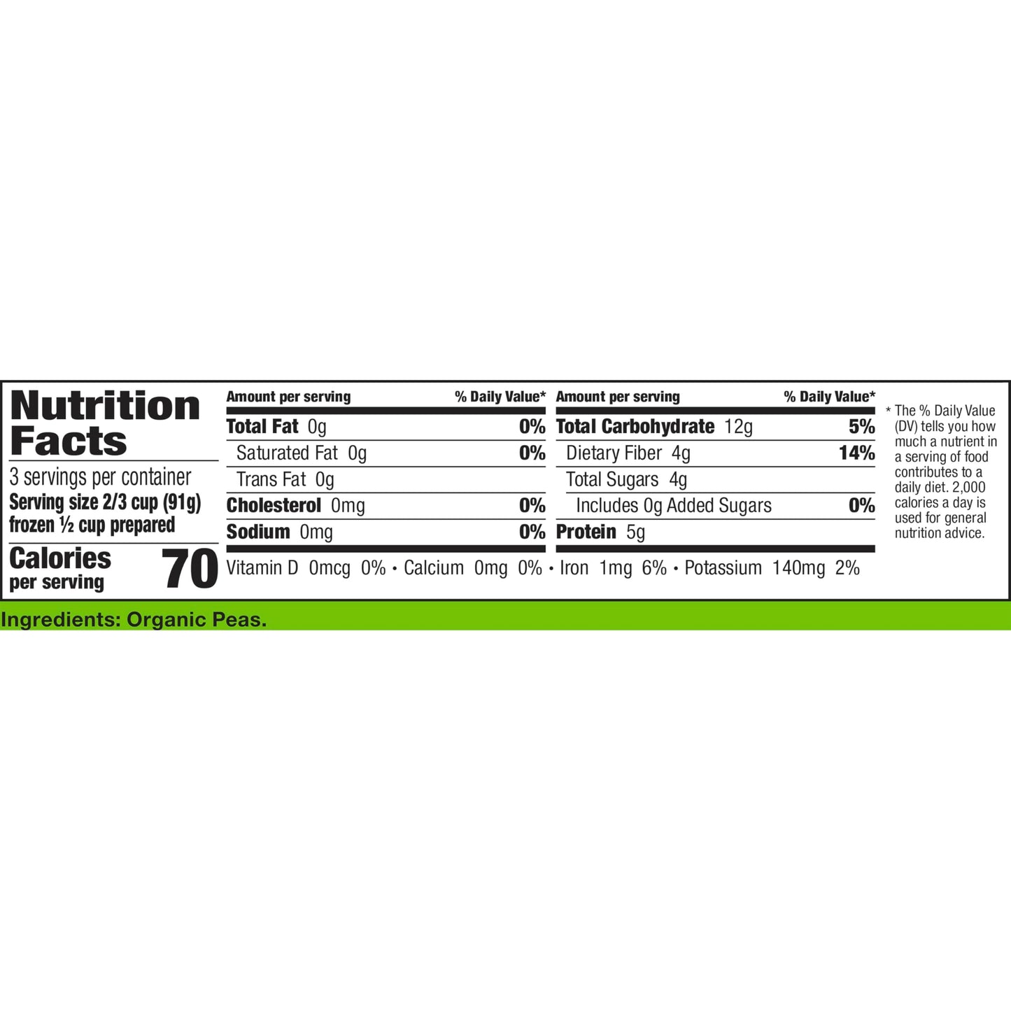 Cascadian Farm Organic Sweet Peas, Frozen Vegetables, Non-GMO, 10 oz Bag