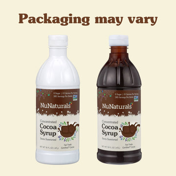 NuNaturals Stevia Syrup, Sugar-Free Sweetener, Plant-Based Sugar Substitute, Zero Calorie, Sugar-Free Syrup, Chocolate, 16 oz
