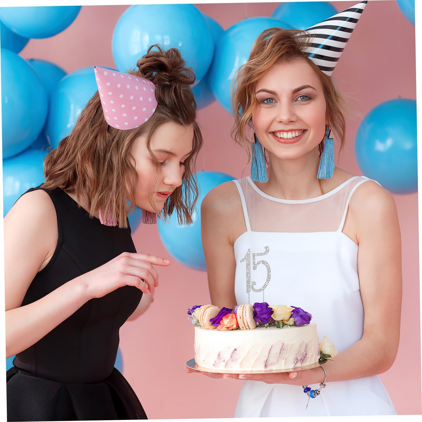 Aboofan 15 Cake Topper 15Th Birthday Or Anniversary Party Number 15 Crystal Rhinestones 15Th Cake Decoration For Happy 15Th Birt