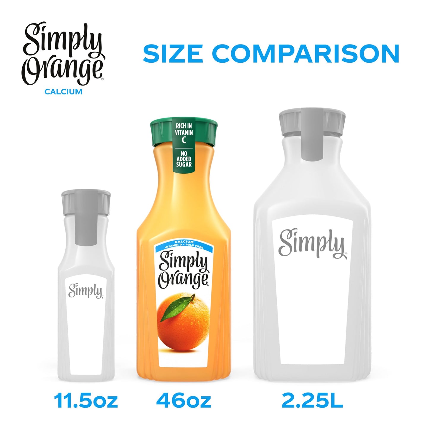 Simply Orange Juice with Calcium Bottle, 46 fl oz