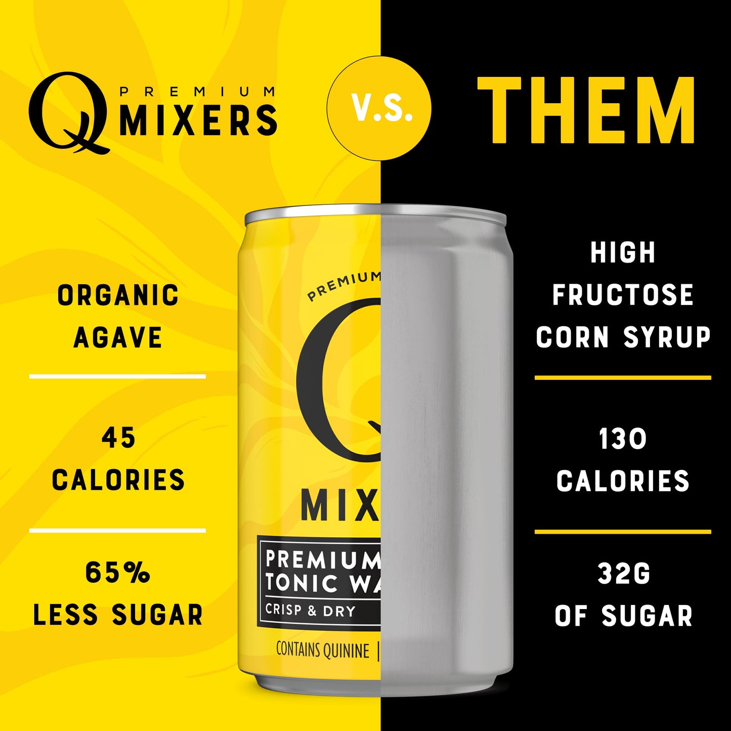 Q MIXERS Tonic Water - Real Quinine & Organic Agave, 7.5 Fl Oz, Pack of 24