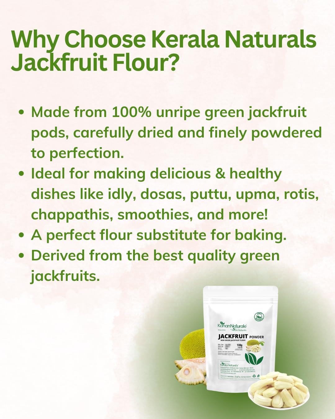 Jack Fruit Powder 100 gm - Raw Green Jackfruit Powder for a Healthy Lifestyle