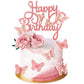 13 Pieces Butterfly Cake Toppers With Happy Birthday Cake Toppers 3D Pink Gold Butterfly Birthday Cake Decorations For Girls Wom