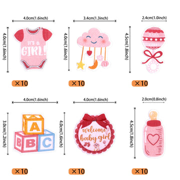 60 Pcs Edible Oh Baby Cupcake Toppers Pacifier Cloud Moon Star Welcome Baby Girl Cupcake Picks Edible Baby Shower It'S A Girl Ca