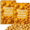 Popcorn Popped, Buttery Toffee Popcorn with Peanuts 2 Pack (6 oz Each Box) Delicious Flavored Snack Gift