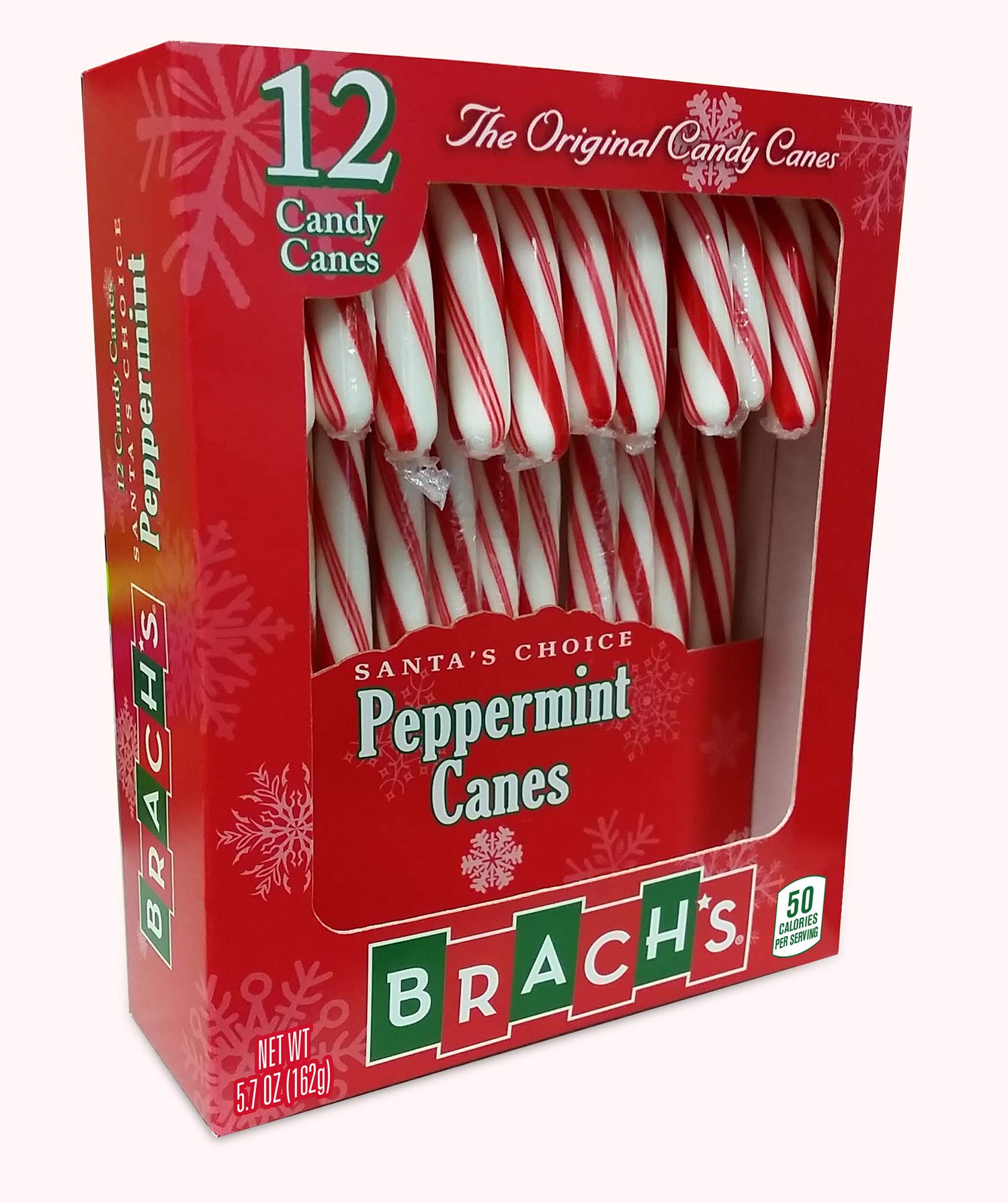 Ferrara (1) Box Brach'S Peppermint Flavor Candy Canes - 12Pc Individually Wrapped Holiday Candy Per Box - Naturally Flavored - N