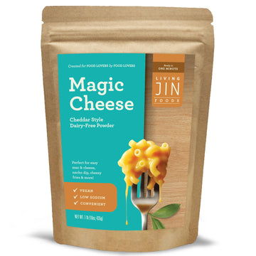 LIVING JIN Vegan Magic Cheese Sauce Powder, Dairy Free, Low Sodium, 16oz (Makes 43oz)